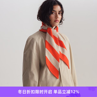 GORDON Scarf Small Stripe 羊羔毛对角线条纹围巾 Diagonal