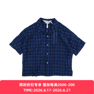 INSULAiRE 岛民 Shirt 棉麻混纺格子短袖衬衫