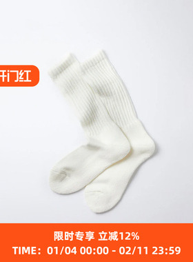 ROTOTO LOOSE PILE CREW SOCKS 日本职人制复古针织袜子 中筒袜