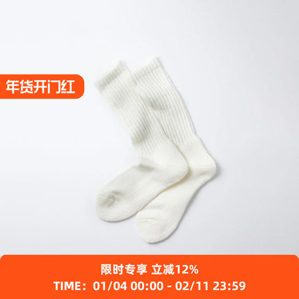 ROTOTO LOOSE PILE CREW SOCKS 日本职人制复古针织袜子 中筒袜
