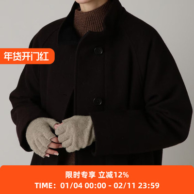 MHL女式纯色露指保暖手套