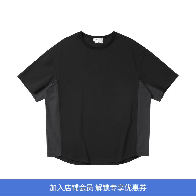 PRIMEE短袖精梳棉涤拼接机能