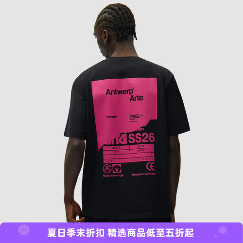 Arte Back Poster T-shirt 背后海报印花圆领短袖T恤