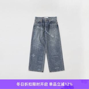 TATTOO 镭射印花复古牛仔阔腿裤 Laser Pants Printed DAIRIKU