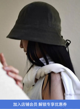 KIJIMA TAKAYUKI FLOCKY PRINTED DENIM女士两用可调节牛仔渔夫帽