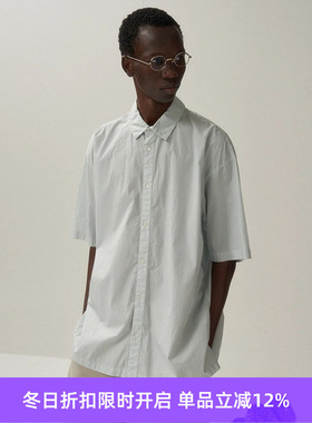 ATON COTTON LAWN OVERSIZED SHORT SLEEVE SHIRT 廓形短袖衬衫