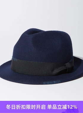 KUON Sashiko Fedora Hat 日本手缝刺子礼帽