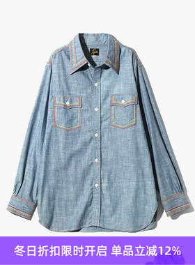 Needles Work Shirt Cotton Chambray 印第安刺绣牛仔工装衬衫