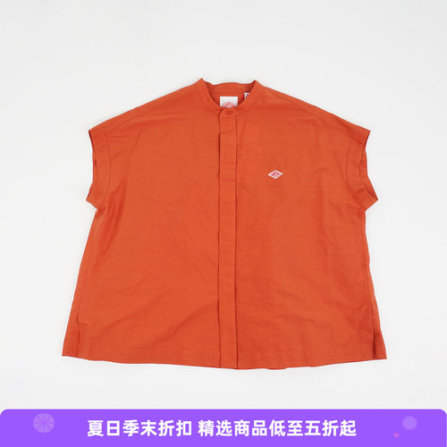 DANTON SLEEVELESS SHIRT 女装棉亚麻混纺宽松无袖衬衫