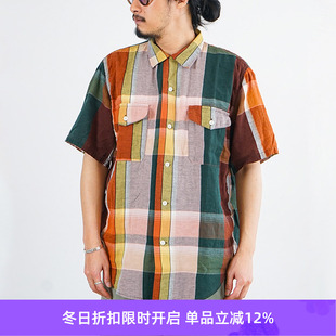 ORIGINAL CHECK 格子衬衫 SHORT 短袖 SLEEVE 棉麻工装 orslow WORK
