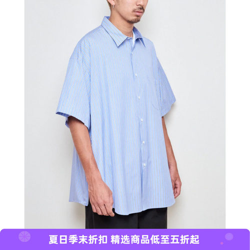 is-ness侧开拉链廓形短袖衬衫