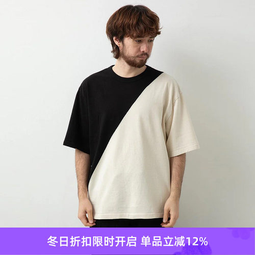 blurhms Co/Silk Nep Rowing Crew Tee 特制染色加工丝棉混纺T恤