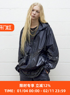 UNUSED 高密度尼龙复古风男女运动夹克连帽外套