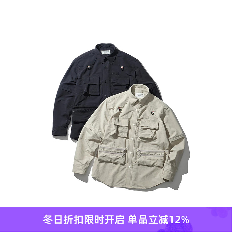 Mountain Research Phishing 户外机能风多袋长袖衬衫 袖子可拆卸