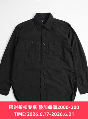 Engineered Garments Work Shirt 黑色法兰绒复古工装长袖衬衫