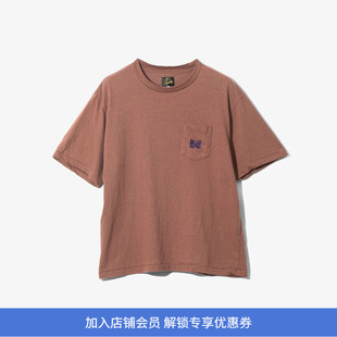 Needles S/S Pocket - Cotton Jersey 复古棉蝴蝶刺绣短袖口袋T恤