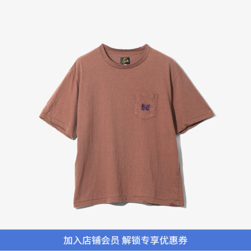 Needles S/S Pocket - Cotton Jersey 复古棉蝴蝶刺绣短袖口袋T恤