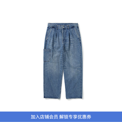 PRIMEE 水洗自然加工宽松锥形牛仔裤