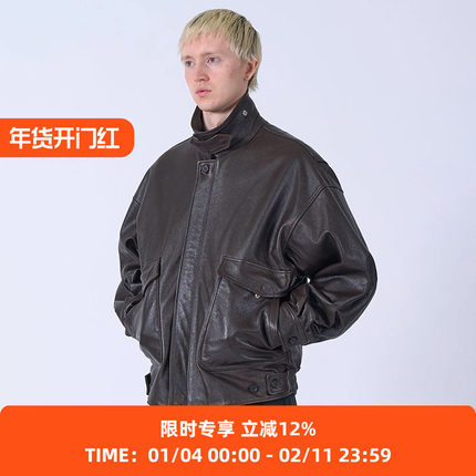 YOKE Leather Flight Jacket A-2牛皮军事飞行夹克