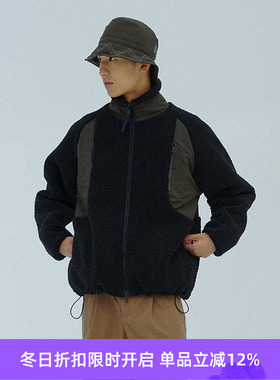 PRIMEE 男女款全拉链重磅羊羔绒立领廓形宽松秋冬夹克外套