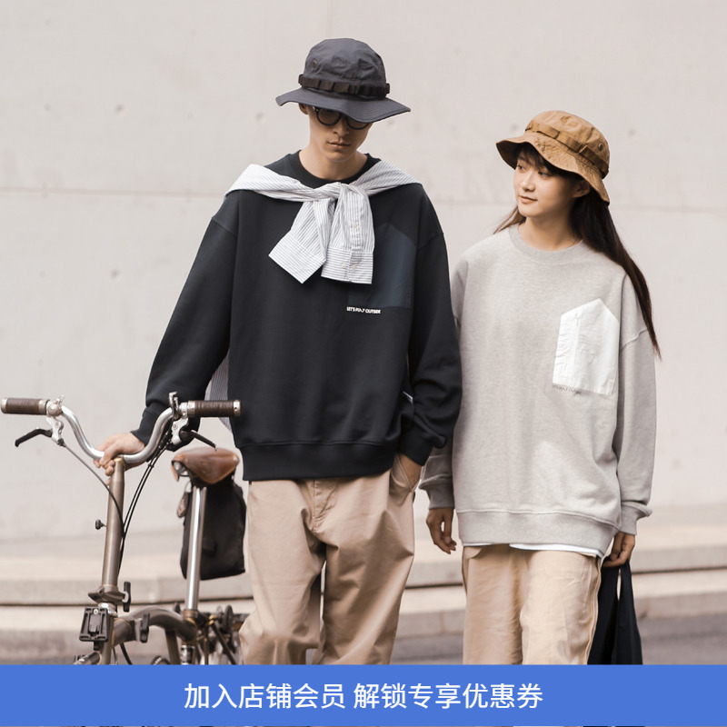 拉链口袋element套头卫衣