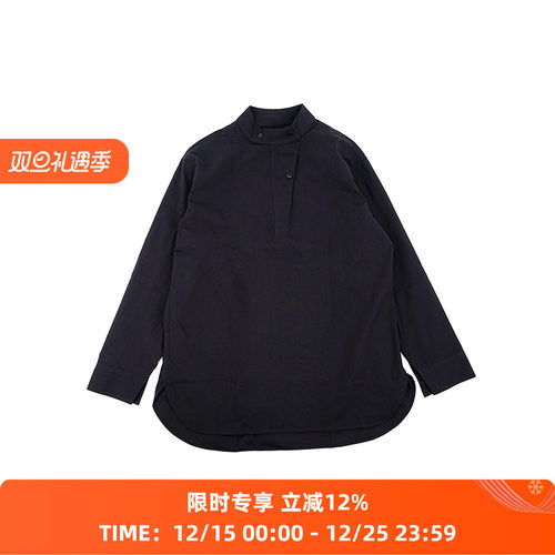 STUDIO NICHOLSON HALF PLACKET GRANDAD COLLAR女装立领垂坠衬衫