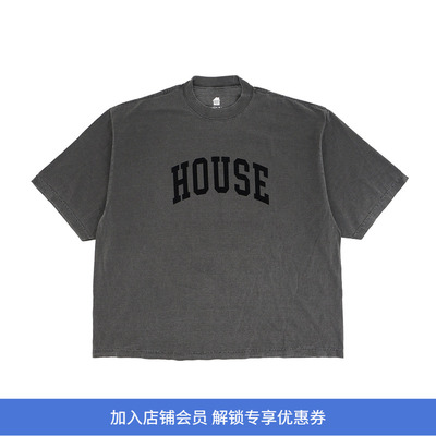 is-ness HOUSE T-SHIRT FL 音乐系列廓形圆领短袖T恤