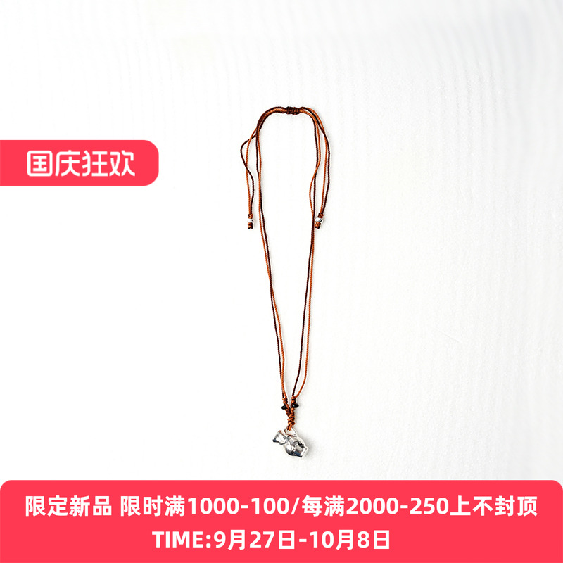 EnSage925银雕刻酒壶项链