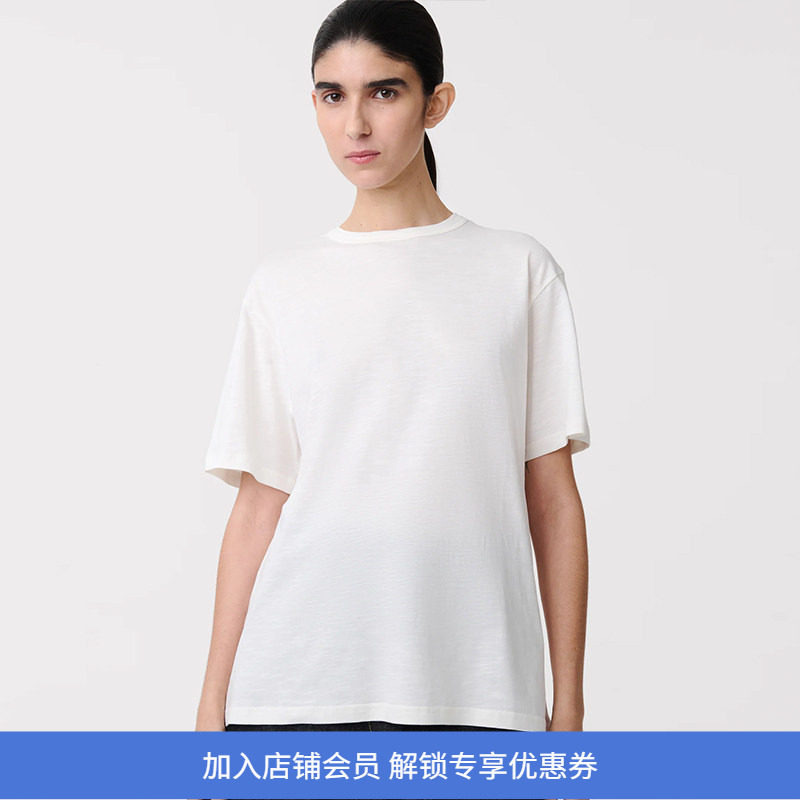 STUDIO NICHOLSON JERSEY - TSHIRT 女式天丝垂坠圆领短袖T恤图片