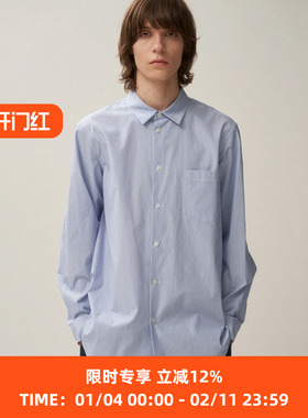 ATON GIZA STRIPE STANDARD SHIRT 埃及棉条纹长袖衬衫
