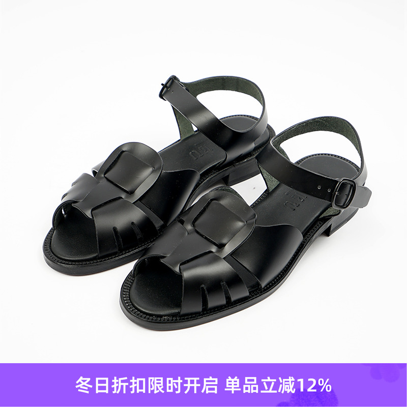 HEREU平底鱼嘴渔夫凉鞋