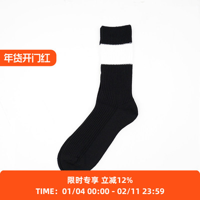 KRIME宽条纹百搭男细线长袜