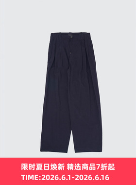 YOKE Garment-dyed 3pleated Tapered 近江日晒三褶宽松锥形长裤