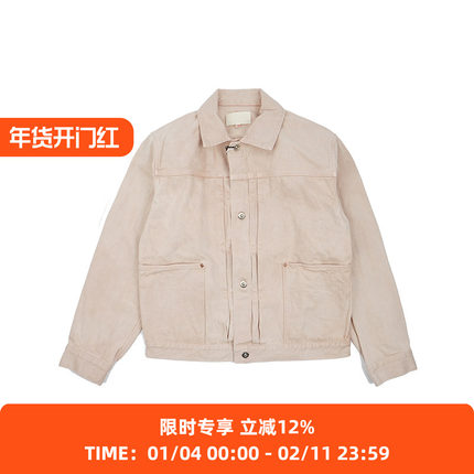 YOKO SAKAMOTO PLEATS BLOUSE 天然成衣柿子染色工装夹克外套