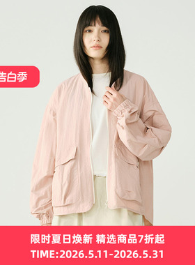 WHEELS and WIND 男女中性款机能性防泼水耐磨宽松无领夹克外套