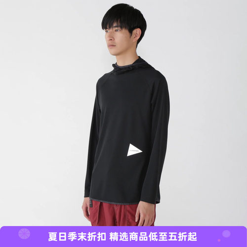 and wander dry jersey LS 男女款吸湿速干透气防臭连帽运动T恤