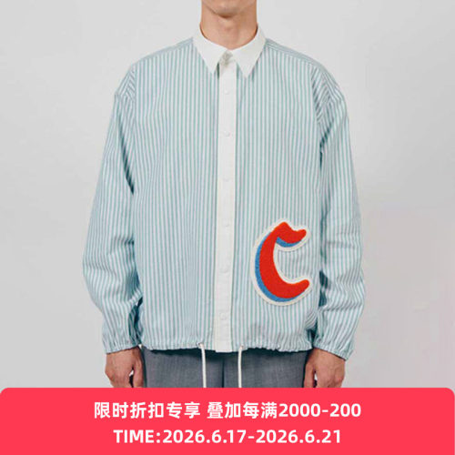 DIGAWEL复古拼色教练衬衫夹克