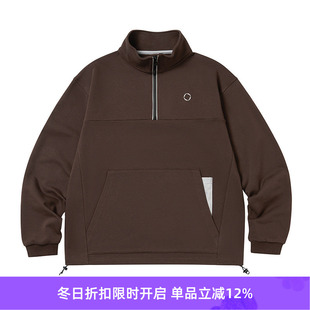 french WIND terry stand 套头半高领运动卫衣 WHEELS collar and