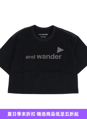 and wander Ref T (W)女装短款反光LOGO圆领短袖T恤