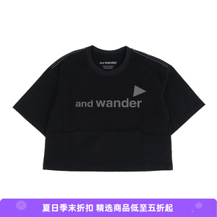 and wander Ref T (W)女装短款反光LOGO圆领短袖T恤