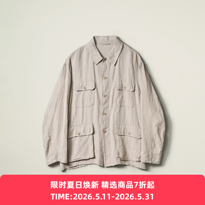 KAPTAIN SUNSHINE Safari Shirt Jacket 亚麻真丝混纺猎装夹克