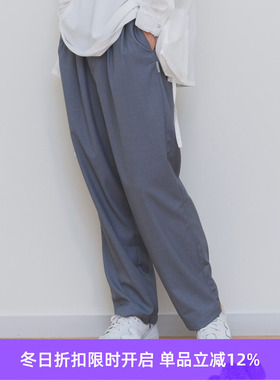 PRIMEE LOOSE FIT TAPERED PANTS 腰部松紧带锥形休闲长裤