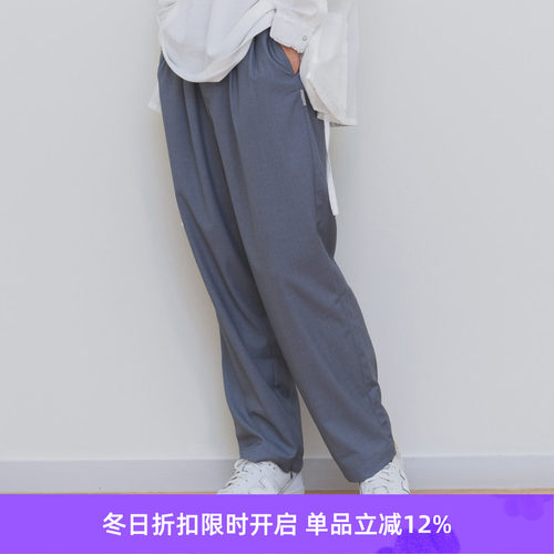 现货腰部松紧带锥形休闲长裤