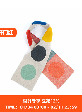 JO GORDON Small Multicolour Spot Scarf 羊羔毛彩色圆点围巾