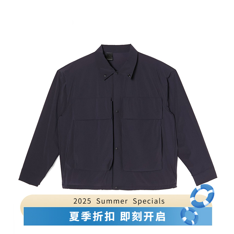 N.HOOLYWOOD SHIRT BLOUSON 宽松廓形弹力塔夫绸钓鱼衬衫夹克外套