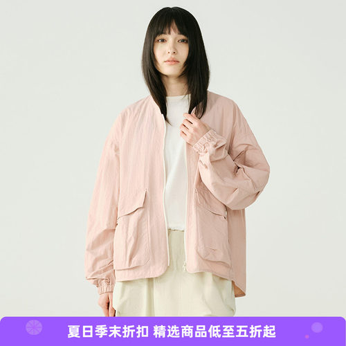 WHEELS and WIND 男女中性款机能性防泼水耐磨宽松无领夹克外套