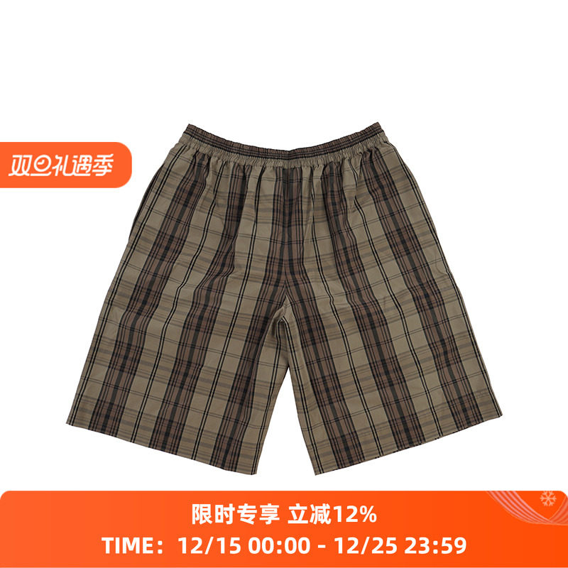 element现货格纹宽松短裤