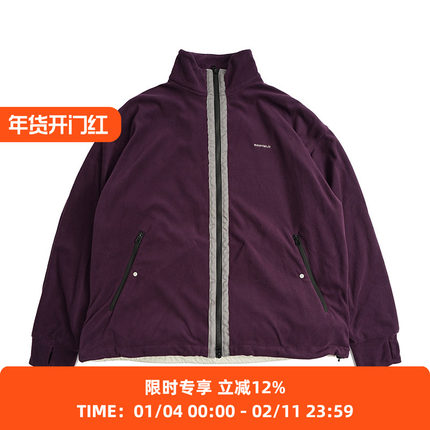 meanswhile 两件套防风轻量保暖多种穿法外层可收纳抓绒夹克外套