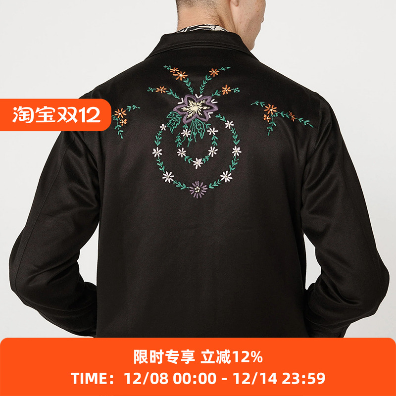 YMC丝棉混纺花朵刺绣夹克外套