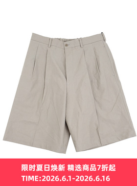 YOKO SAKAMOTO DOUBLE PLEATED SHORTS 丝棉混纺双摺宽松短裤